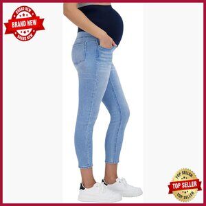 Maternity Jeans Over Belly Panel Slim Fit Skinny Leg 27" Inseam